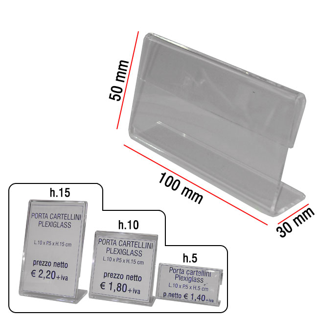 Porta prezzi / Porta cartellini in plexiglass